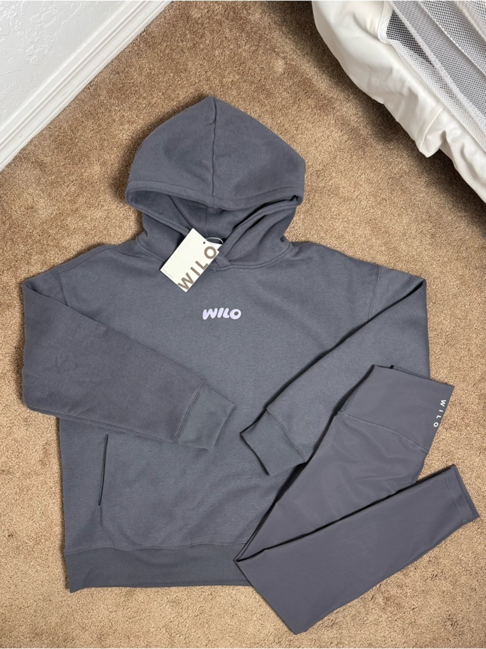 Wilo the Label Gray Hoodie and Leggings Wellness Club Set